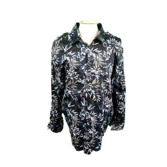 Angelo Litrico 4XL Blue Floral Regular Fit 100% Cotton Made in Italy - Picture 1 of 6